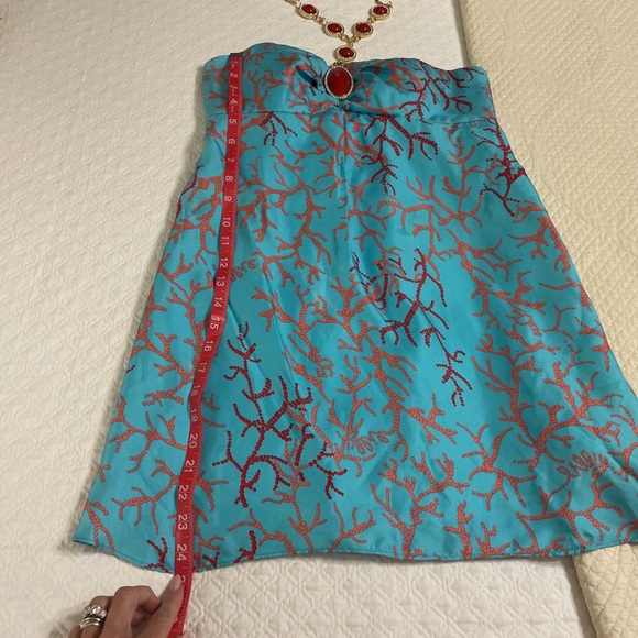Lilly Pulitzer Rare vintage coral crazy silk dressy necklace dress sz 2 pretty - Picture 5 of 9